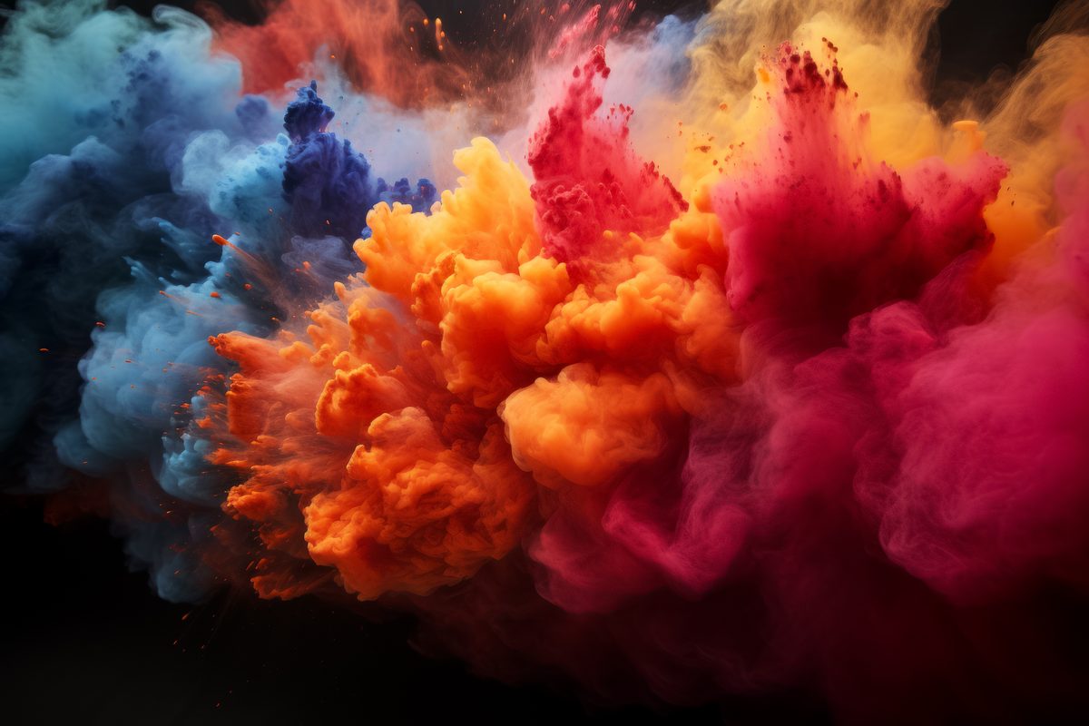 Holi Festivity Colored Powder Cloud Explosion