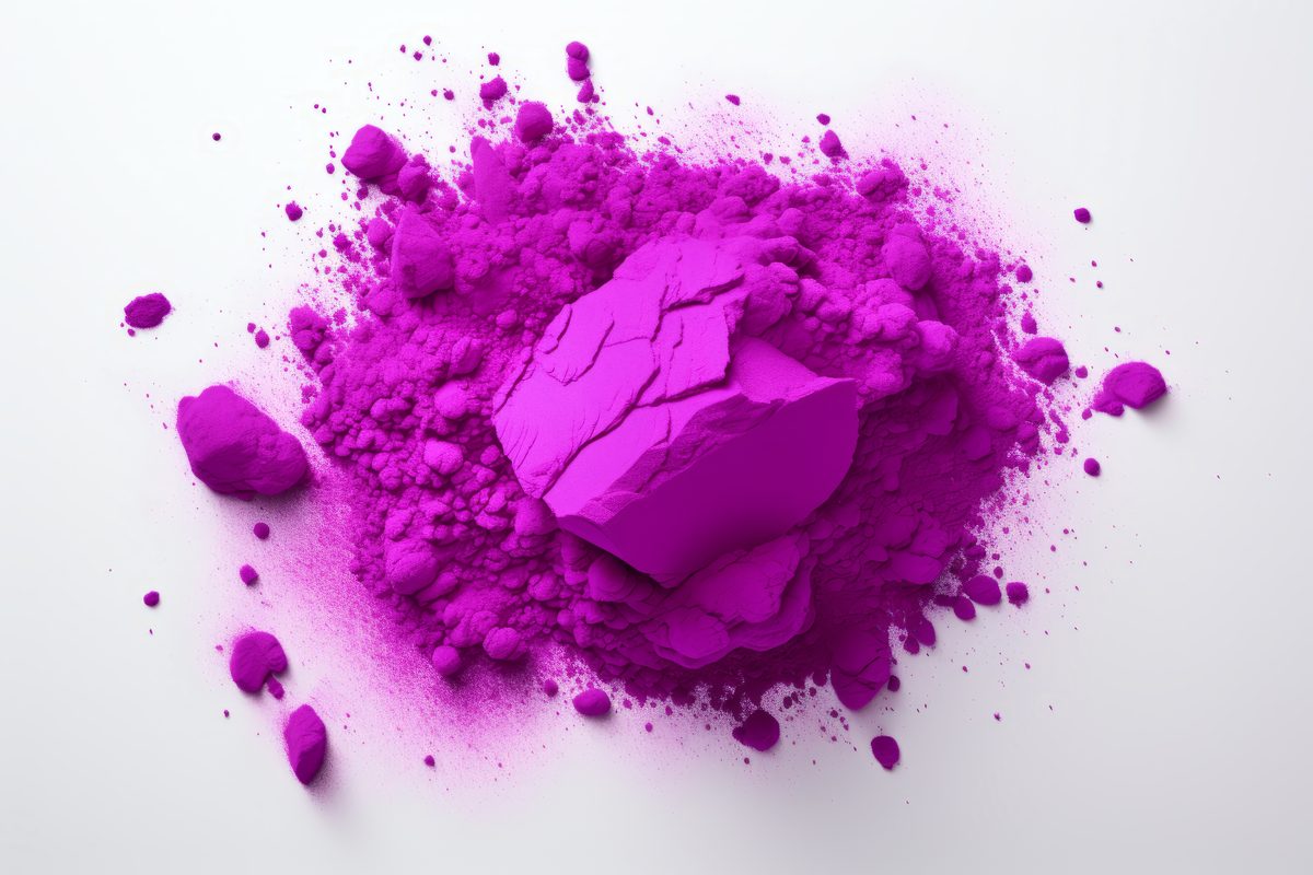 Holi Pink Powder over White Background