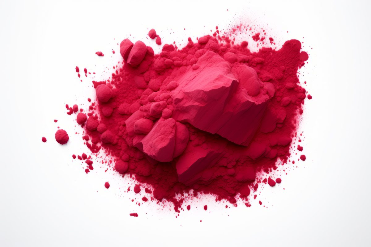 Holi Red Powder over White Background