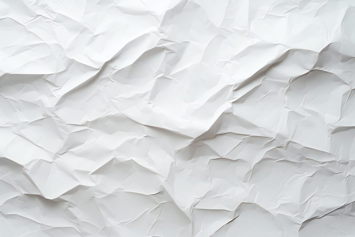 Wrinkled white paper texture