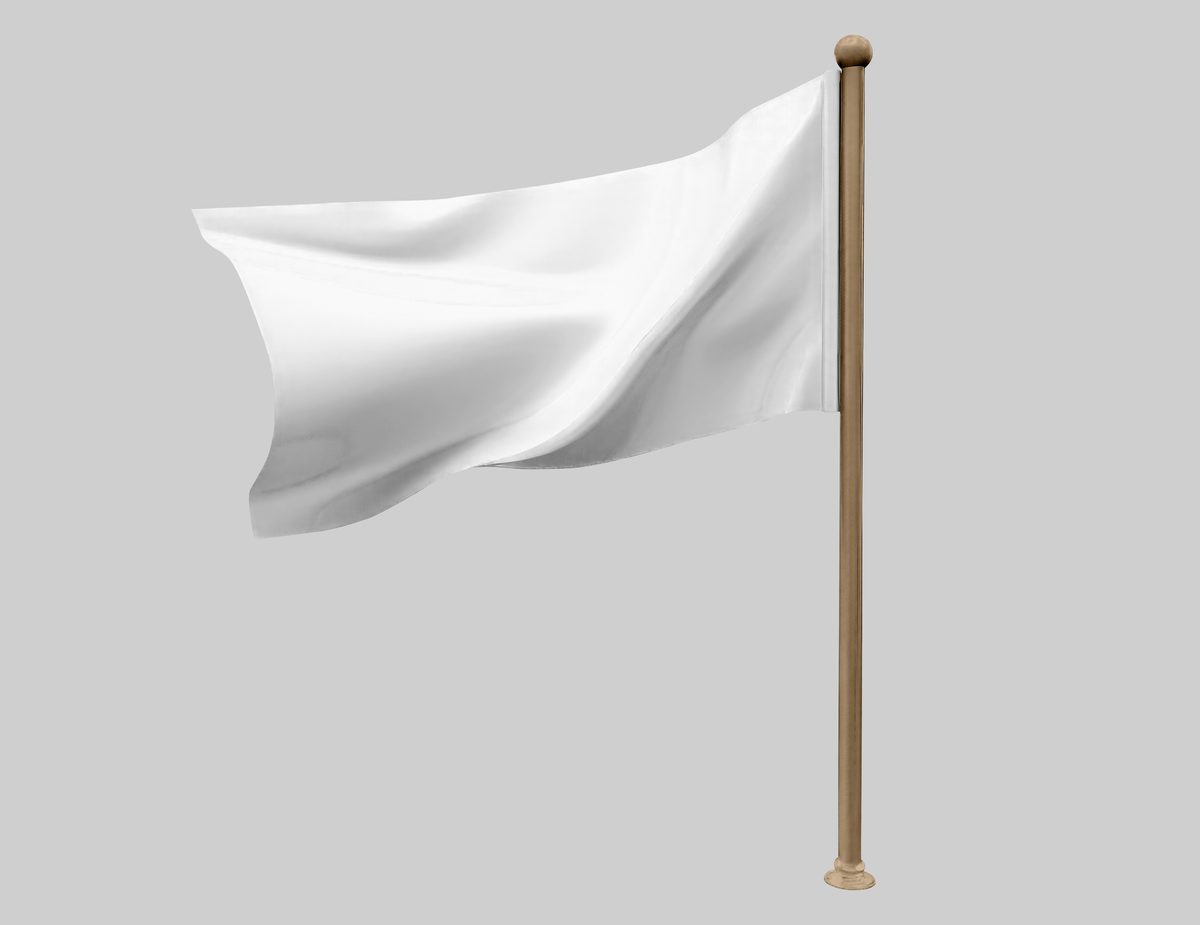 Blank 3D Flag Isolated on Grey Background