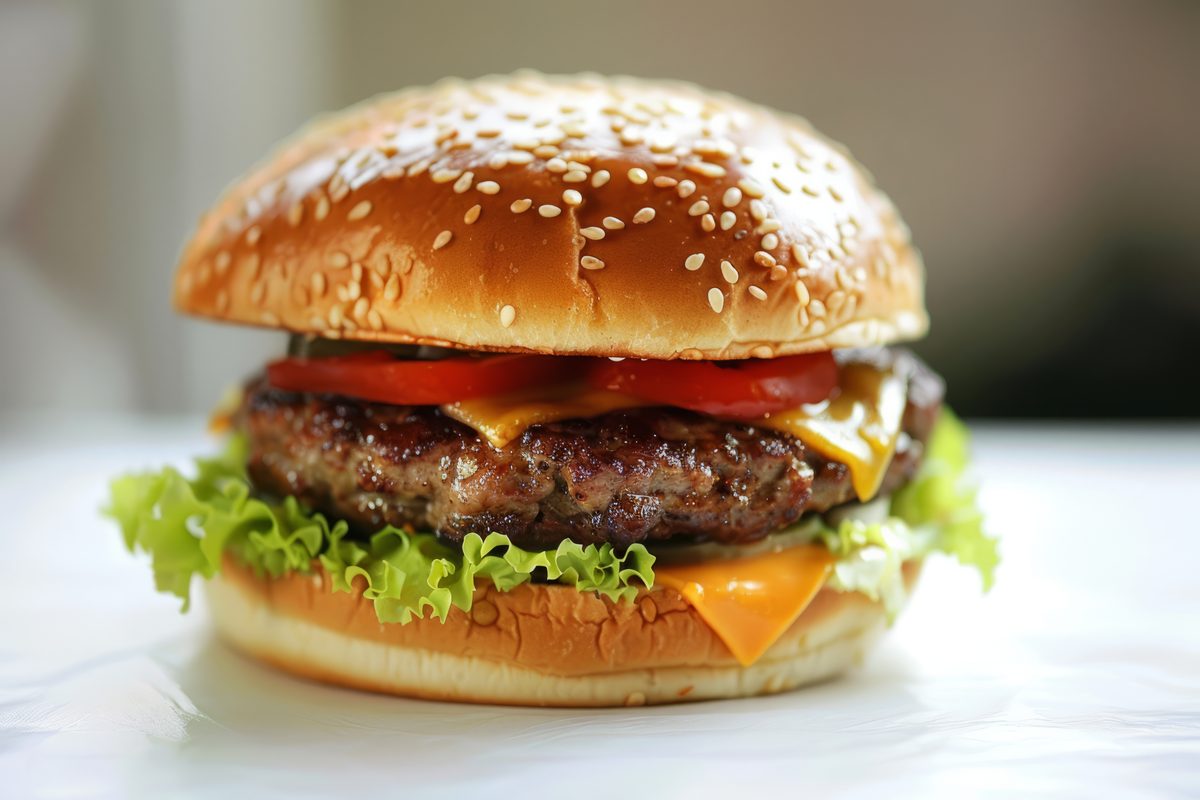 Studio Photo of a Hamburger on White