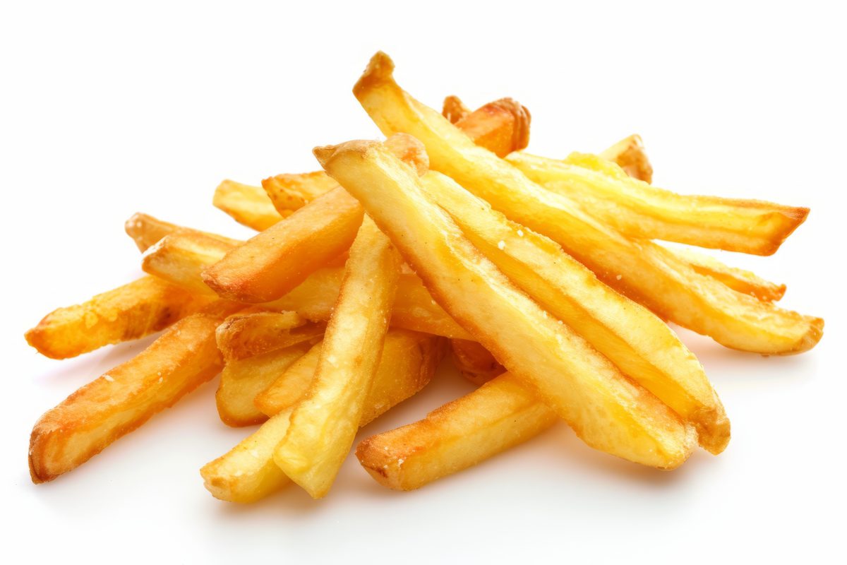 Photo of French Fries on White Background