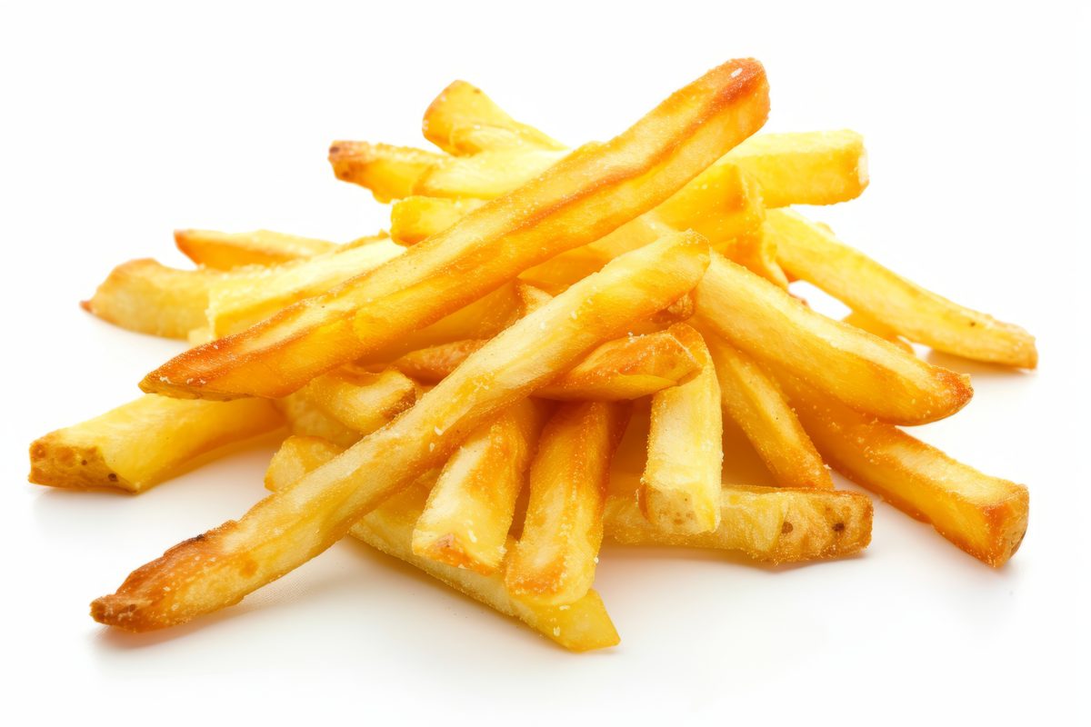 Isolated French Fries on White Background