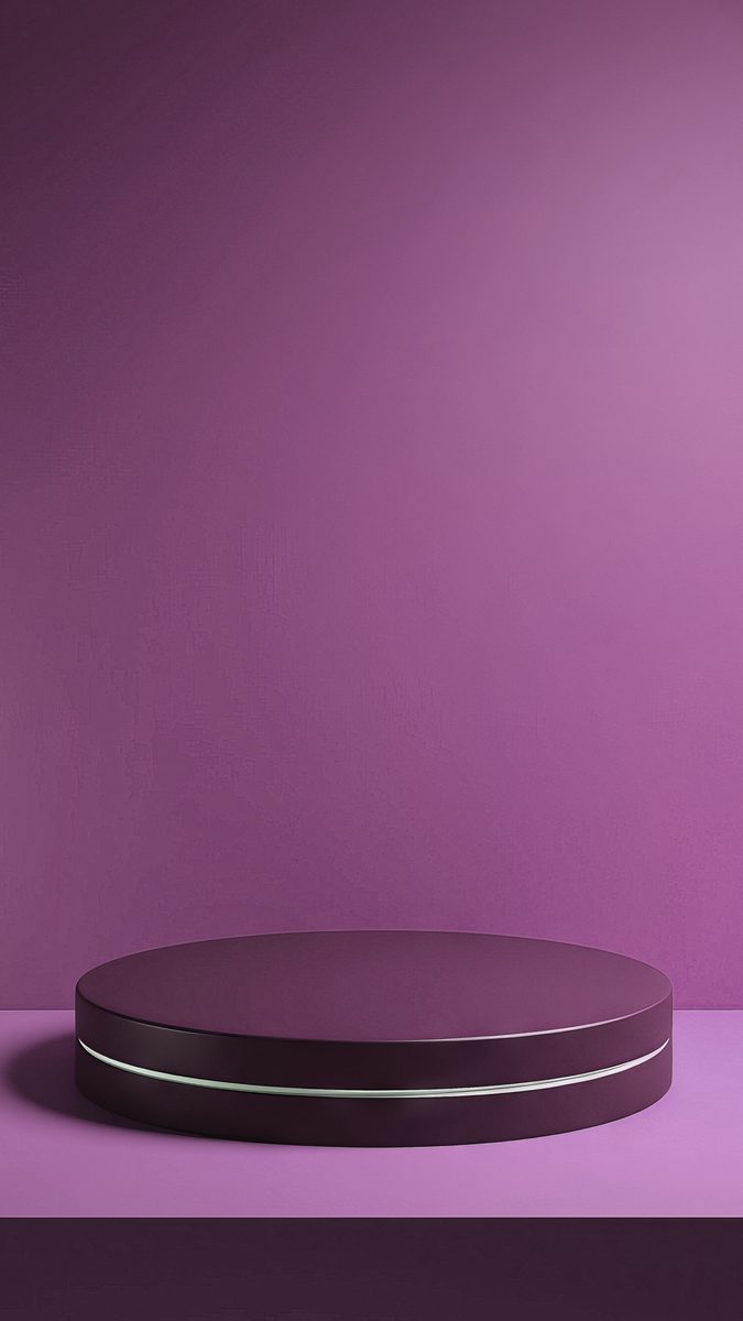 Empty podium in pastel purple colour for product presentation
