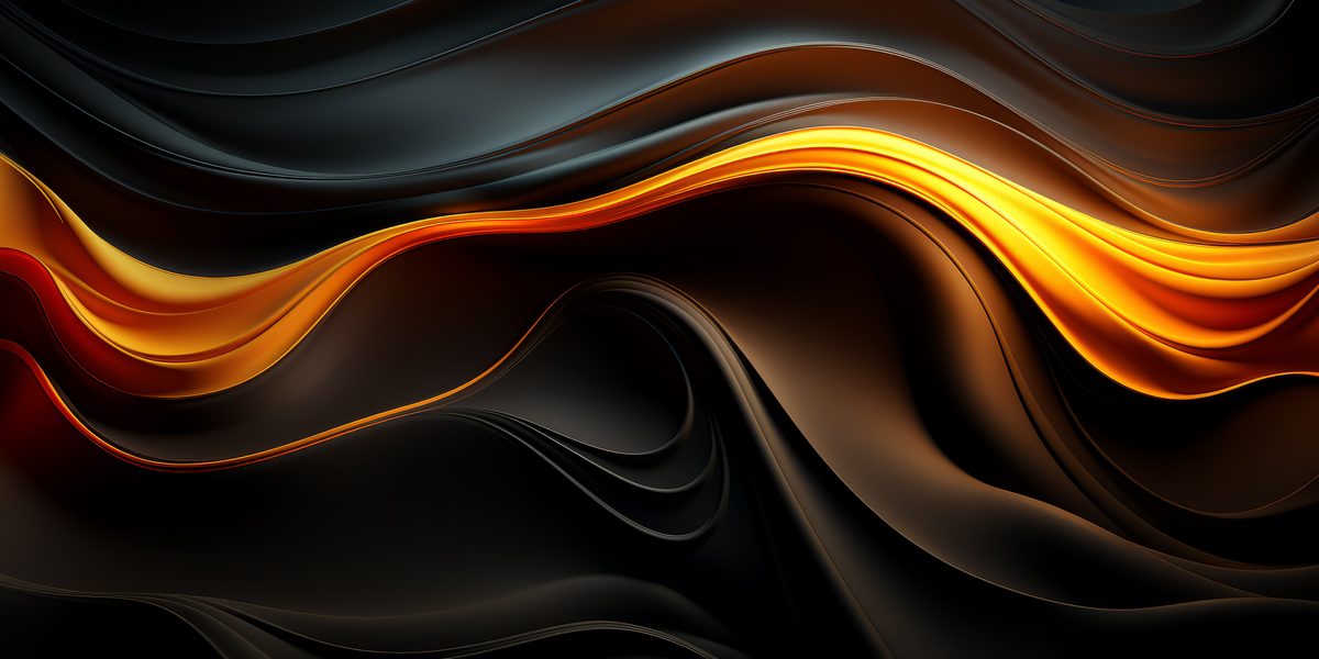 Energetic Black and Brilliant Orange Waves