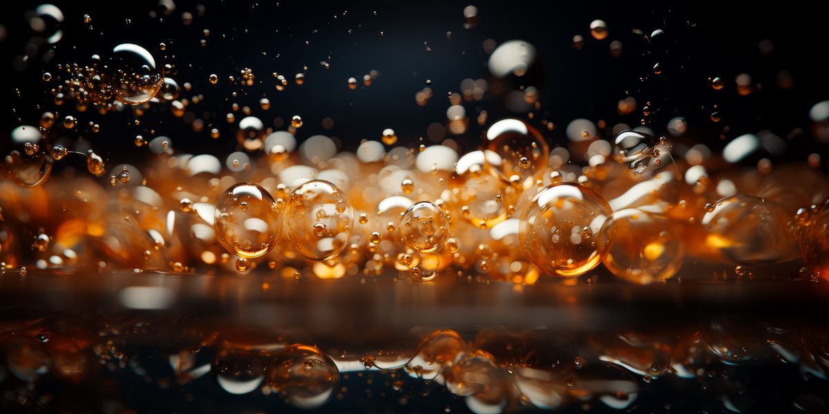 Soft-Focus Shiny Liquid and Bubbles Backdrop