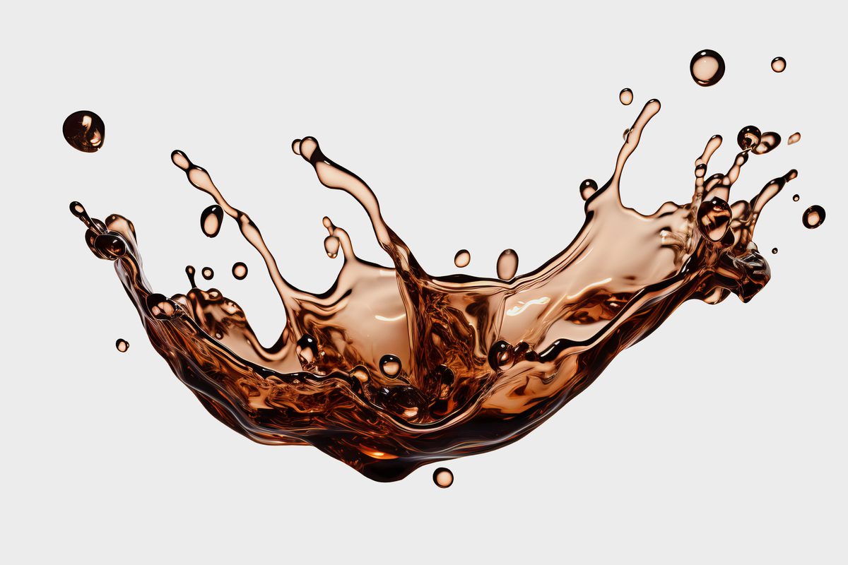 Splash of drink isolated on white background